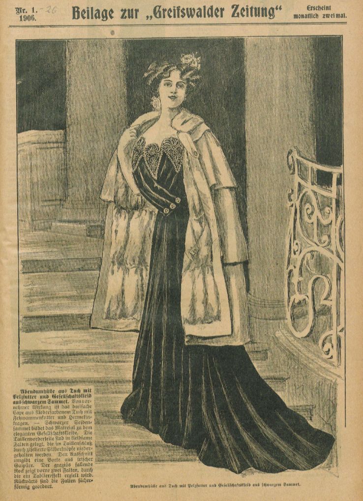 Modebeilage aus der Greifswalder Zeitung für 1906